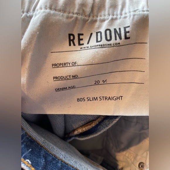 RE/DONE Jeans Women’s Size 24 Originals 80s Slim Straight in Brisk Blue - Picture 14 of 15